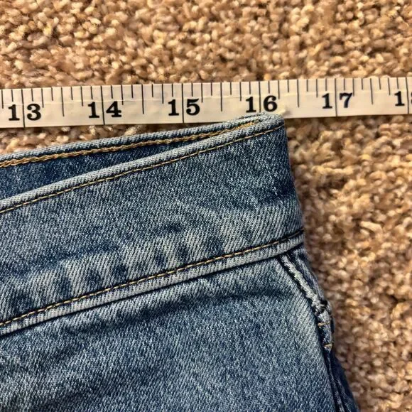 J. Crew Slim Barrel Jeans Womens 29P Blue Cotton Stretch High Rise Distressed - Picture 5 of 7